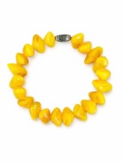 Kolekcjonerska bransoletka handmade PRL z naturalnych miodowych agatów