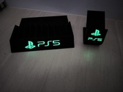 Zestaw Ps5 stojak na gry i pada napis świecący fluorescencyjny 