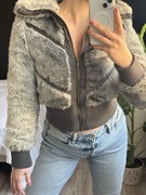 Piękne sztuczne futrrko Papaya S krótkie y2k vintage retro modne viral