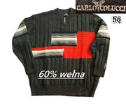 Carlo Colucci ładny sweter z wełną r.3XL/4XL