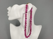 Naszyjnik Naturalny Turmalin Fuksja Kolor