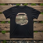 T-shirt Koszulka z jamnikiem w aucie retro miłość