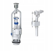 Zestaw naprawczy do spłuczki: zawór spustowy 3/6 litra + pływakowy 1/2