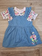 Primark komplet T-shirt sukienka peppa pig 6-9m 74cm nowe bez metek 