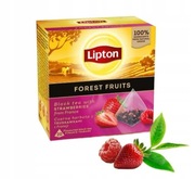 Czarna herbata Lipton z truskawkami z Francji, piramidki 20x1,5g