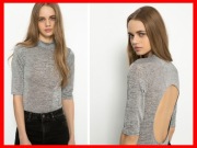 NOWE SUPER BODY SREBRNE BŁYSZCZĄCE BERSHKA M L