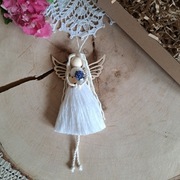 Aniołek Anioł stróż mini makrama zawieszka 