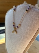 Naszyjnik z kamieni naturalnych – cytryn, ametyst, tygrysie oko 