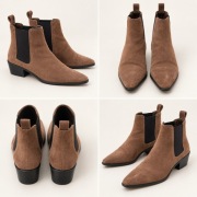 Botki sztyblety ZARA skóra zamsz 38