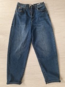 Spodnie jeans damskie M.Sara Balloon wysoki stan Niebieskie - XS
