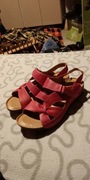 Sandały damskie czerwone 36, miękkie wygodne skóra naturalna 