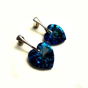 Fiolekart - Kolczyki, biżuteria artystyczna / Swarovski, / duże serca