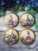 Dekoracyjne podstawki Prowansja shabby chic vintage farmhouse decoupage