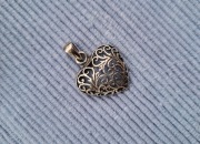 Zawieszka wisiorek - serduszko ze srebra - styl gotycki