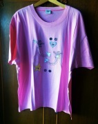 Bluzka damska bawełniana jasnoróżowa z ciekawym wzorem