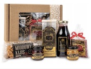 BOX PREZENTOWY KRAFTOWY zestaw herbata sok naturalny czekolada miód baton