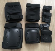 Czarne ochraniacze 6 szt rozmiar L na rolki, deskorolkę