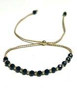 Bransoletka Czarny Turmalin Kuleczki Złoto 585