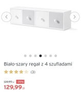 Tchibo półka szuflady drewno Biel szarość tcm 