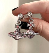Vivienne Westwood Petite Orb Kolczyki srebrne nana rózowe saturn coqette