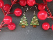 Kolczyki z koralików miyuki - choinka - handmade