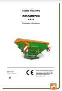 Tabele rozsiewu AMAZONE  ZA-X  PL