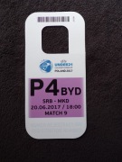 SERBIA - MACEDONIA UEFA EURO U21 2017 POLSKA 20-6-2017 KARTA PARKINGOWA P4