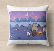 Pusheen kot kawaii prezent dla niej dla dziecka poduszka 40 na 40 