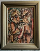 Święci - obraz olejny na tekturze