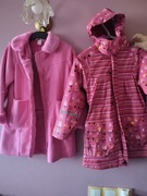 Zimowo wiosenny płaszcz kożuch 116 gumowana przeciwdeszczowa kurtka 116
