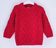 Nowy czerwony sweter z warkoczowym splotem H&M 80