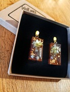 Długie kolczyki wiszące handmade z prawdziwymi kwiatami