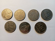 100 złotych 1990 zestaw 7 sztuk 