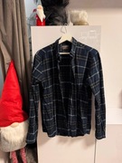 Męska bawełniana granatowa koszula w kartkę - Primark rozm. L