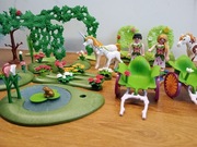 Playmobil wróżki, jednorożce, staw , dużo elementów zieleni.