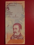 Wenezuela 5 Bolivares 2018r. P-102a UNC