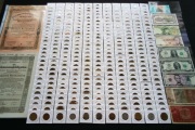 zestaw monety ponad 300szt także srebrne stare dokumenty różne banknoty