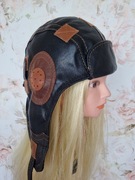 Czapka pilotka skórzana unisex 