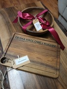 Deska + miska z orzecha włoskiego, zestaw