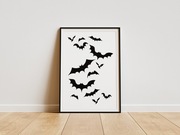 Plakat do pobrania - Halloween / dekoracja / druk / nietoperze / minimalizm