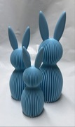 Zajączki w stylu modernistycznym- zestaw 3 szt. w kolorze niebieskim