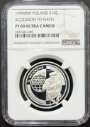 10 ZŁ 1999, WSTĄPIENIE POLSKI DO NATO NGC PF69 UC #39
