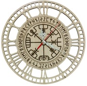 Zegar ścienny drewno znaki celtyckie