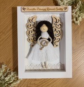 Pamiątka I Komunii Świętej, aniołek makrama