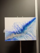 Obraz wykonany techniką fluid art (pouring)