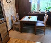 4 krzesła dębowe, naturalne drewno