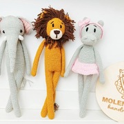 Zwierzątka safari szydełkowe handmade 