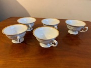 Porcelanowe filiżanki KPM – zestaw 5 sztuk, biało-