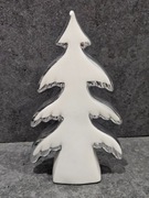 Porcelanowa figurka choinka biało-srebrna