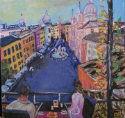 Kawka w Rzymie na plotnie